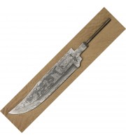 Knife Blade Fox-N-Hound Damascus Bowie Blade - Factory Second