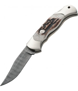 Boker Damascus Stag Lockback