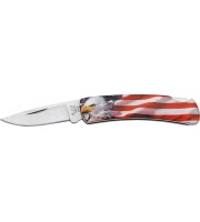 Buck Gent Lockback American Flag with Eagle