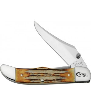 Case Mid-Folding Hunter Deep Canyon Jigged Burnt Natural Bone