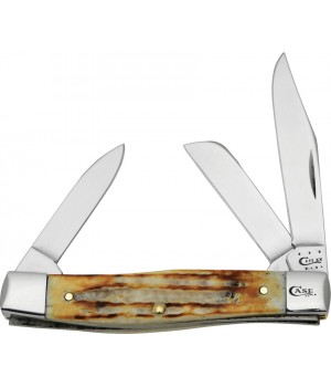 Case Medium Stockman Deep Canyon Jigged Burnt Natural Bone