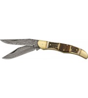 Damascus Filework Folding Hunter