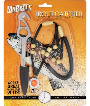 Marbles Trout Catcher Knife 
and Gear Necklace Combo