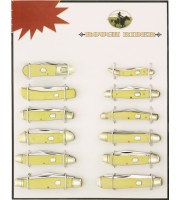 Rough Rider Twelve Piece Yellow Handle Pocket Knife Set