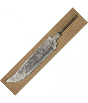 Knife Blade Fox-N-Hound Damascus Bowie Blade - Factory Second