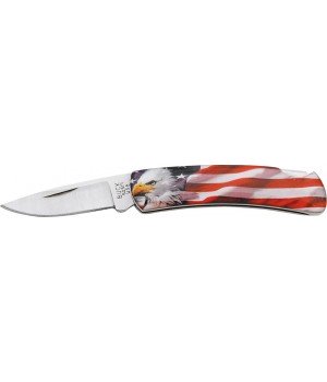 Buck Gent Lockback American Flag with Eagle