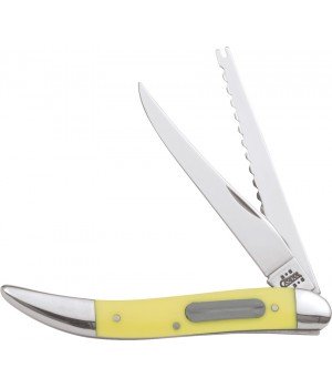 Case Fish Knife Yellow 2 Blade320094FSS pattern