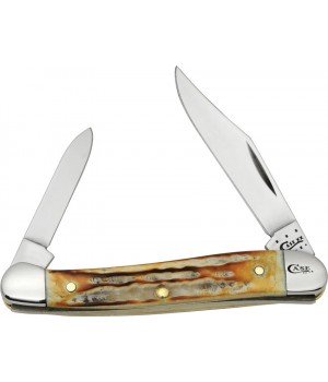 Case Mini Copperhead Deep Canyon Jigged Burnt Natural Bone