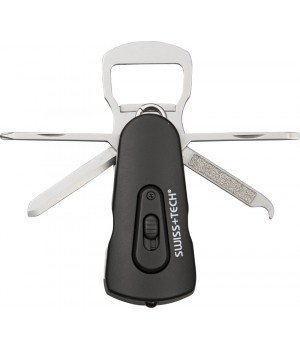 Swiss Tech 8-in-1 Swivel Tool 
with Bottle Opener